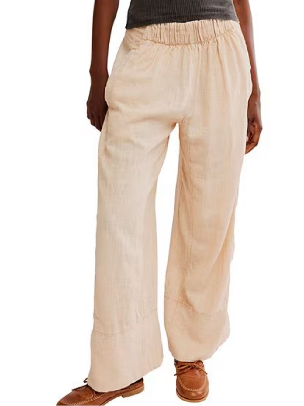 Free People Days End Linen Pull On Pants